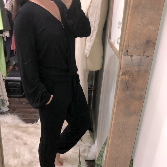 Young Fabulous and Broke black knit pants jumpsuit size medium - Picture 3 of 10